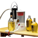 Abfüllgerät Enolmatic, Abfüllung von viskosen Flüssigkeiten z.B. Öl (Ölsatz)