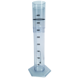 Graduated glass measuring cylinder 400 ml - plastic base