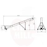 Schneckenförderer DCR-400 1158x4235x1728mm, rostfrei