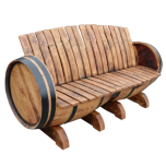 Oak barrel double chair
