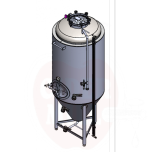 Conical tank 1100l insulated, with cooling jacket